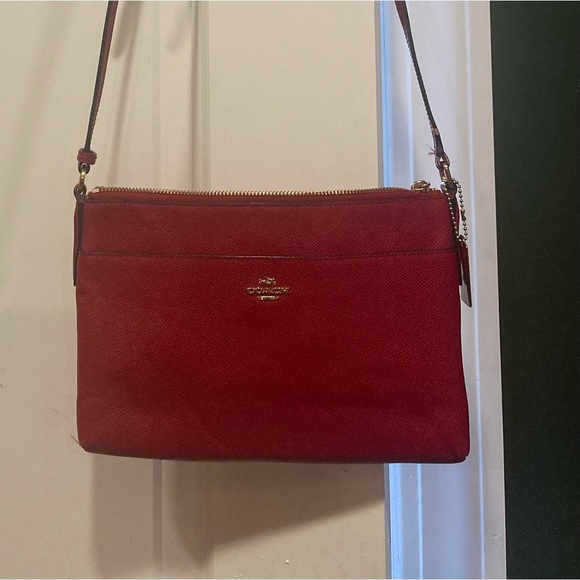 Coach Handbags - Red Leather Coach Crossbody